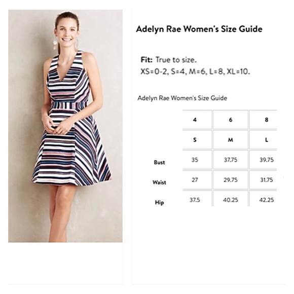 ADELYN RAE Stripe Jacquard Fit & Flare Dress- M - White Pink Blue AS SEEN ON TV - Picture 12 of 12